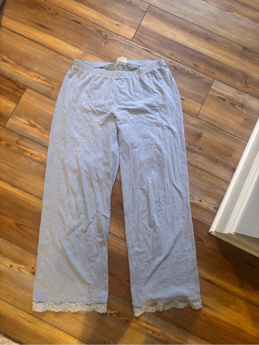 Haven Well Within Women's Lace-Hem Pajama Pants, Light Gray